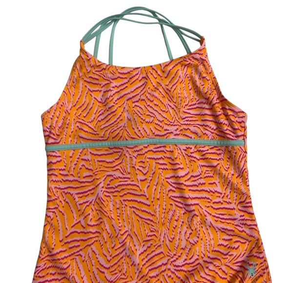 Spyder Kids Swimwear 2-Piece Set One Piece Swimsuit Coverup Orange Pink Size 12 - Picture 9 of 17